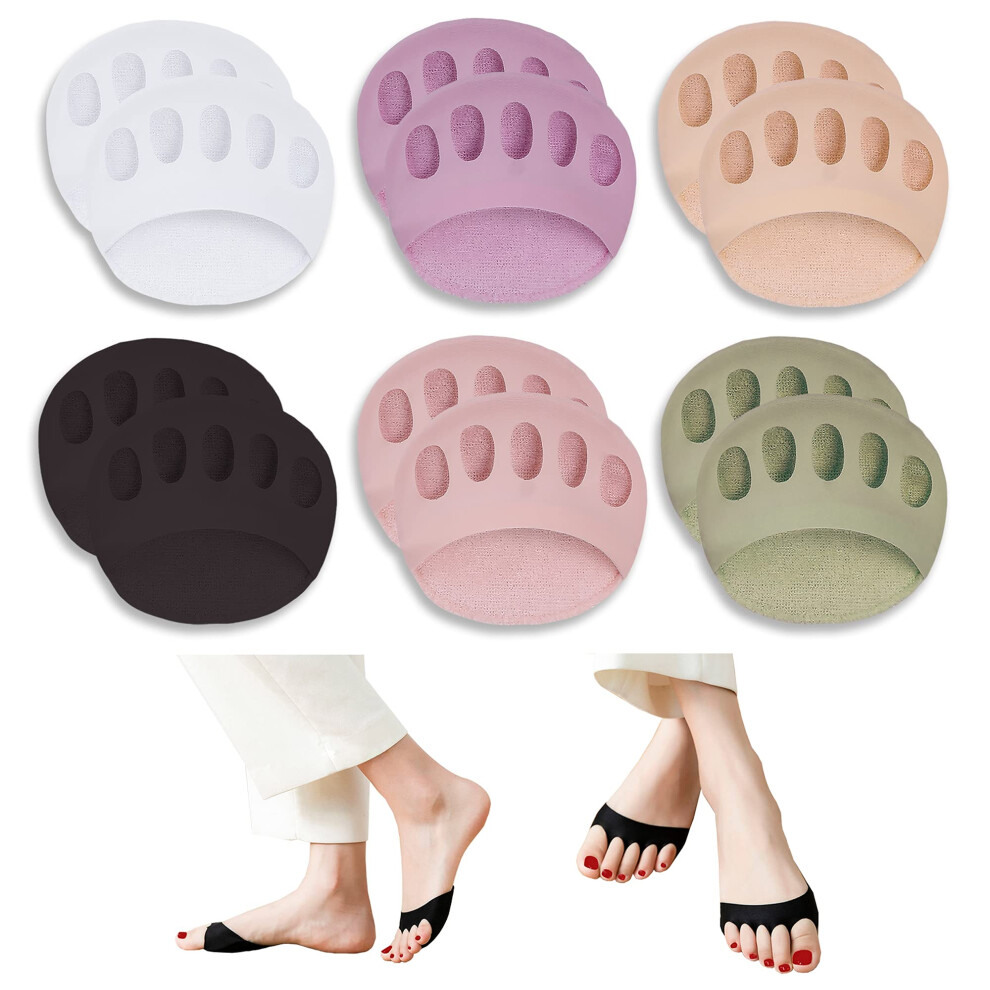 Black/White/Beige Reusable Honeycomb Fabric Forefoot Pads Soft Ball Of Foot Cushions Metatarsal Pads For Women Men Prevention Pain Relief ( Green