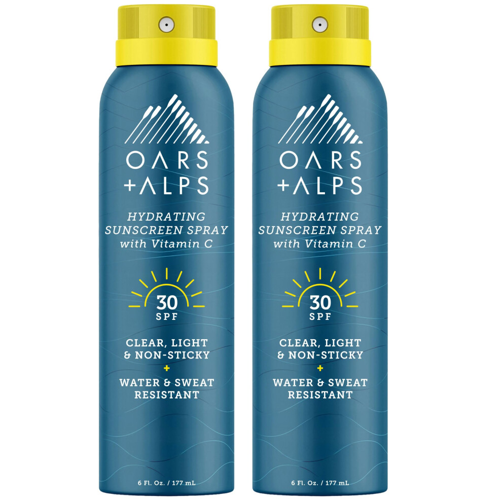Oars + Alps White Sunscreen Spray For Face & Body Spf 30 Spray Sunscreen Infused With Vitamin C & Antioxidants No Residue Water & Sweat Resist