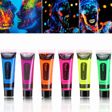 12 st Glow in the Dark Face Body Paint Blacklight Neon ansikts- och kroppsfrger Ltt att rengra ansikts- och kroppsfrgsset Neon Body Makeup Gl