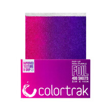Colortrak Papel Aluminio Gradiente Rosa/Púrpura con Dispensador (400 Unidades), Hojas Pre-cortadas, 5" x 10.75"