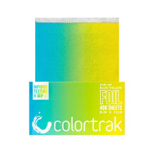 Colortrak Papel de Aluminio Azul/Amarillo con Dispensor (400 Unidades), Hojas Pre-cortadas, Textura Antideslizante, 5" x 10.75"