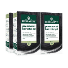 Permanente Haarfarbe von Herbatint  1N Schwarz  fr bis zu 100 % Grauabdeckung von widerstandsfhigem grauem Haar  ohne Ammoniak, alkoholfrei und