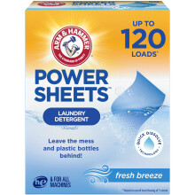 ARM & HAMMER Power Sheets Pyykinpesuaine Fresh Breeze 60 ct jopa 120 pieneen täyttöön