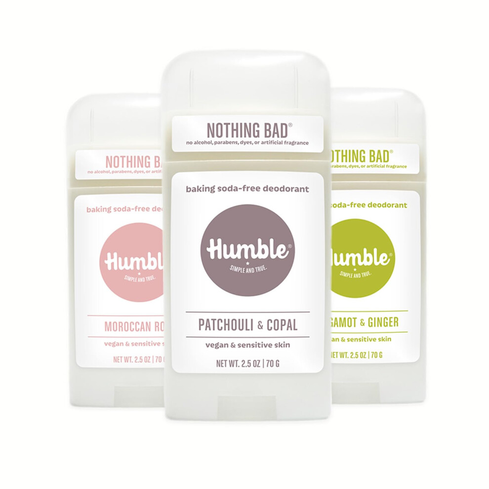 Humble Simple And Tr Humble Brands Aluminum-Free Deodorant Vegan And Cruelty- Free Formulated For Sensitive Skin Patchouli Copal Bergamot Ginger Moroccan Rose 2