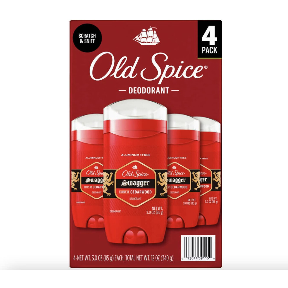 Binoa Old Spice Swagger Deodorant Aluminum Free 3 Oz 4-Pack