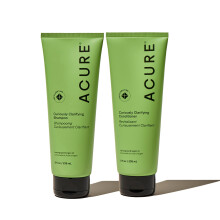 Acure Curiously Clarifying Shampoo & Conditioner Set - Diep reinigend en hydraterend Duo voor gebalanceerde hoofdhuid en haar Verwijdert opbouw V
