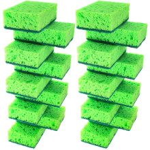 Éponge à récurer Okleen Green Multi-Usage. Fabriqué en Europe. 18 Pk, 4.3x2.8x1.4 pouces.