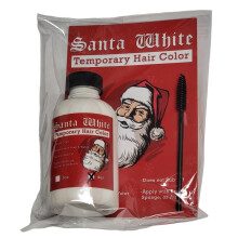 Lquido temporrio de colorao de cabelo Santa White com escova - Natal instantneo Cor de cabelo e barba de Papai Noel prova de suor Lavagens