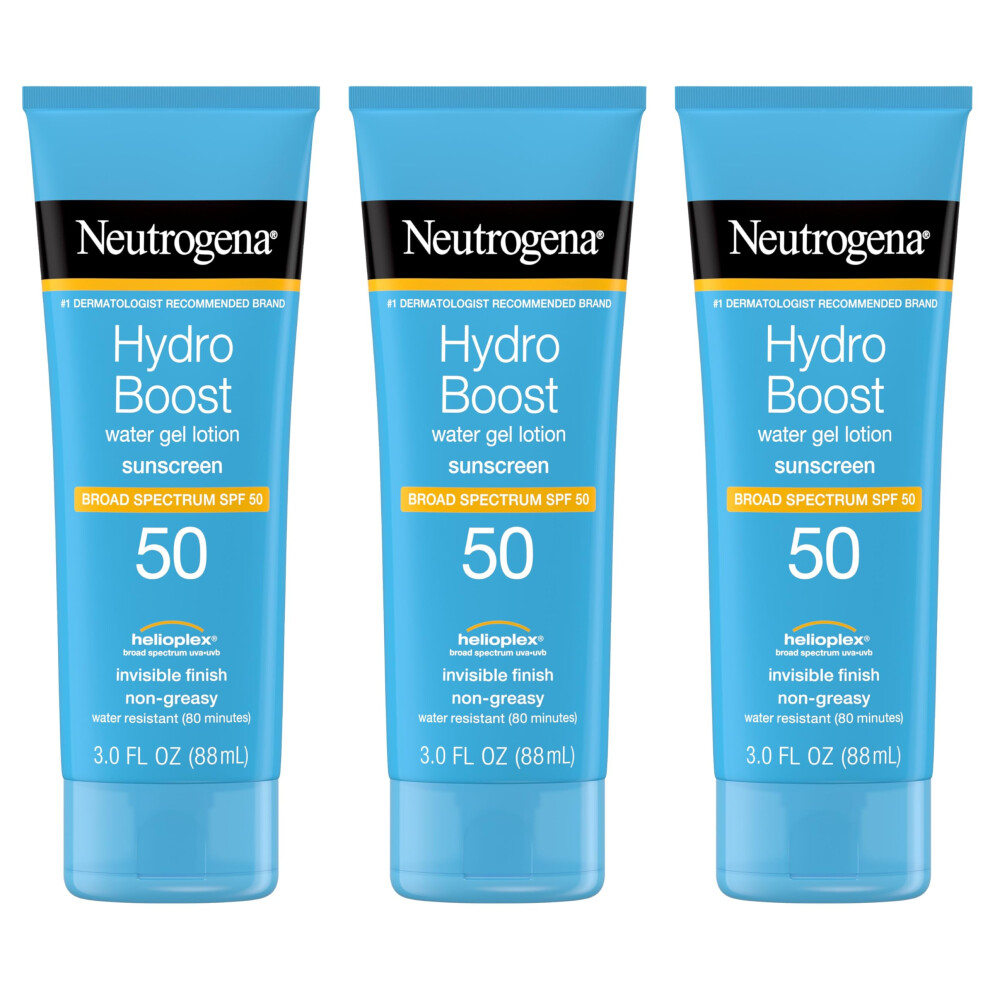 Neutrogena Hydro Boost Water Gel Moisturizing Sunscreen Lotion  Broad Spectrum Sunblock SPF 50  Water Resistant Travel Size Sunscreen For Sensiti