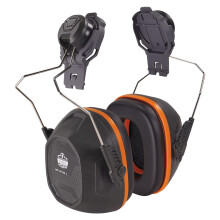 Ergodyne NRR 26dB Orejeras Montadas, Gris, Con Visera Completa