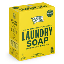 Les ingredients ont un savon a linge en poudre - Detergent hypoallergenique de la citronnelle et de plastique ecologique sans plastique fabrique