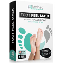 Maschera Esfoliante per Piedi Lavinso - 4 Pezzi Rimuovi Pelle Morta per Piedi Screpolati e Calli