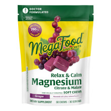 MegaFood Relax + Calm Magnesium-Ergnzung Weiche Kaubonbons mit Magnesiumcitrat und -malat fr Herzgesundheit, Muskelverspannungen und mehr V