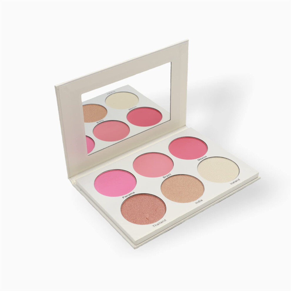 Muba Cosmetics Universal-Rouge- Und Highlighter-Palette Gesichts-Make-Up-Set 3 Highlighter-Puder Und 3 Rouge-Pudertne Gesichts-Highlighter-image