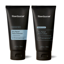 Hawthorne Dry Relief Hautpflegeset fr Herren. Ultra feuchtigkeitsspendender Gesichtsreiniger und Lotion fr trockene, empfindliche Haut. Beruhigende