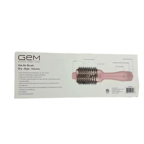 Brosse de style  air chaud gemm pour sec - style - volume pour le sche-linge de style sche brosse bb rose 2
