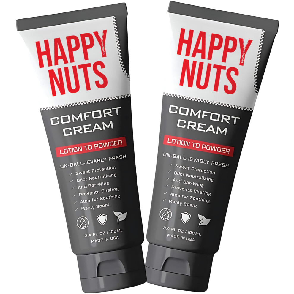 Happy Nuts Comfort Cream Deodorant For Men: Anti-Chafing Sweat Defense, Odor Control, Aluminum-Free Mens Deodorant & Hygiene Products For Men's Privat