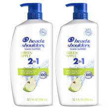 Head & Shoulders 2 in 1 Dandruff Shampoo and Conditioner Set Scalp Care and Anti Dandruff Treatment Green Apple Fresh Scent Daily Moisturizing