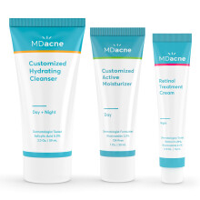 MDacne 3-Stufen-Retinol-Akne-Kit Retinol-Creme, 0,25 % Salicylsure-Reiniger, Niacinamid-Feuchtigkeitscreme pflanzliche Produkte fr hormonell be
