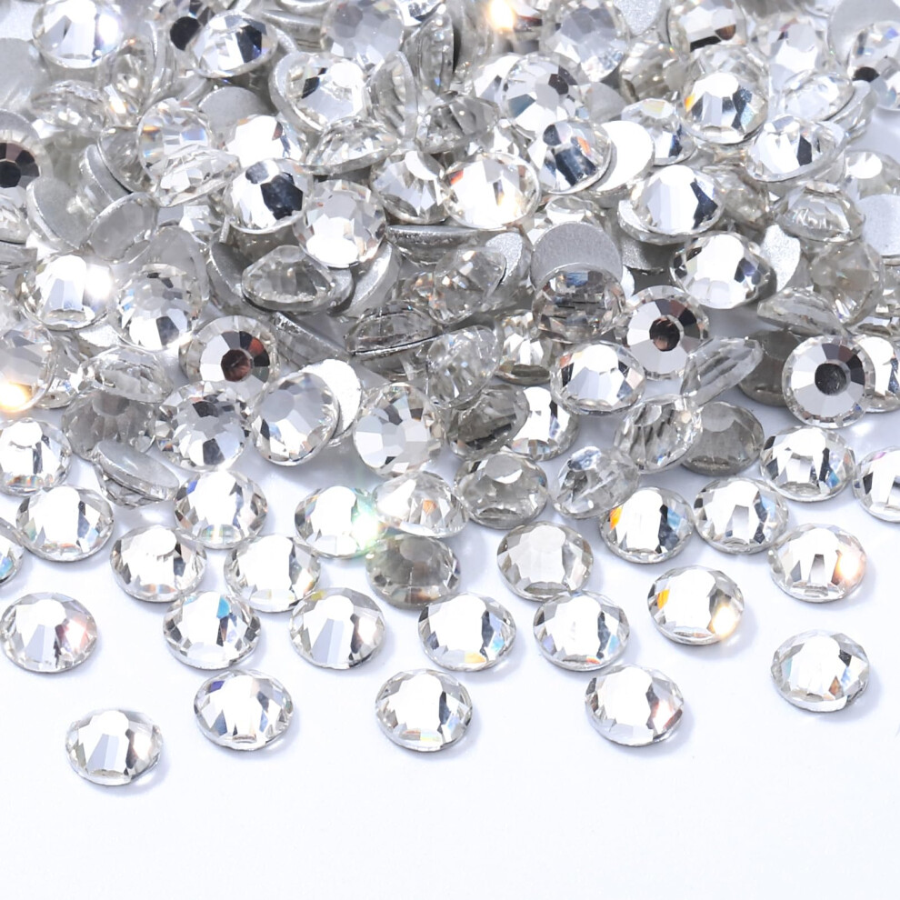 Meibite Kristalheldere Flatback Rhinestones, Glas Rhinestones voor Nagelkunst en Knutselen, Losse Crystal Edelstenen (Crystal, SS34, 576pcs, 7.1-7.3)