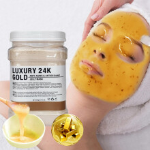 Fokiabin Jelly Mask for Facials Professional Natural Gel Face Masks Hydrating Rubber Mask 23 Fl Oz Jar Face Mask SkinCare(24K Gold)