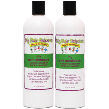 My Hair Helpers Anti Lice Shampoo & Conditioner Set for Kids  Mint  Neem  Rosemary  Stay Nit-Free  Works on 2-3 Children  16 Ounces Each