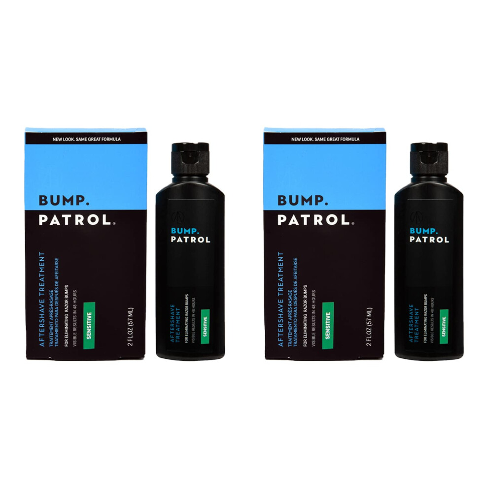 Bump Patrol Sensitive Strength Aftershave Formula - Gentle After Shave Solution Eliminates Razor Bumps And Ingrown Hairs - 2 Ounces 2 Pack