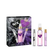 Vera Wang Princess + Rock Princess Body Mist and Eau de Toilette Spray (2) 3 Piece Gift Set Notes of Peach Jasmine and Vanilla Women's Fragr