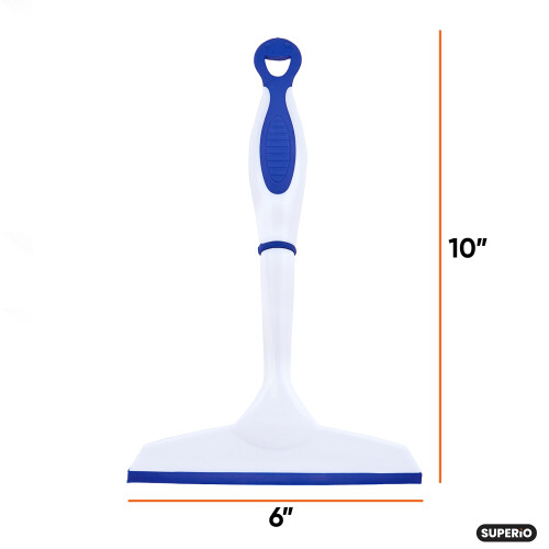 Superio 6  Window Squeegee with Grip Handle and Hanging Hook. (Blue) 1
