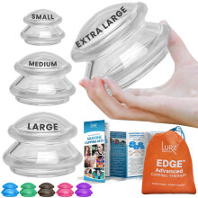 Lure Essentials Edge Silicone Cupping Set  Cupping Kit for Massage Therapy  Long Lasting Cups for Professional & Home Use  Body Sculpt Cup for Ce