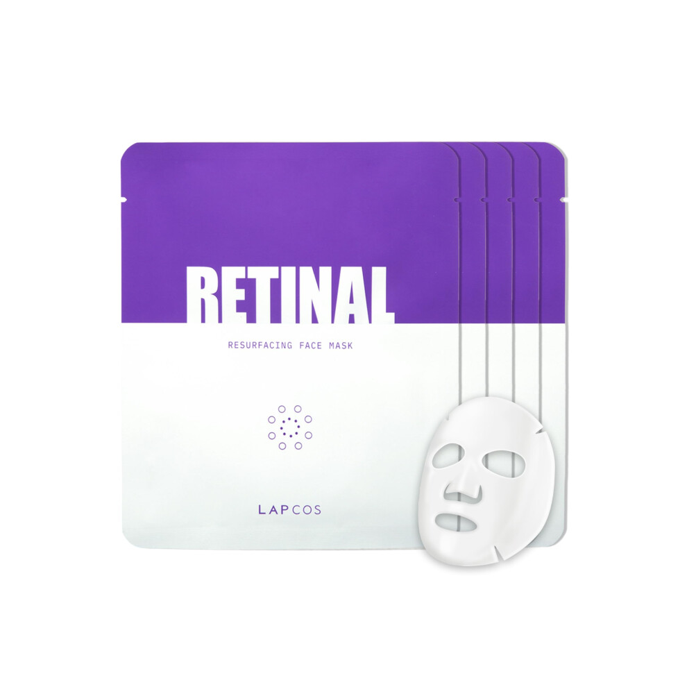 Photos - Facial Mask FACE LAPCOS Retinal Resurfacing Mask - Korean Skin Care Mask w/Retinal Hyaluronic Acid Niacinamide & Centella Asiatica - Soothing