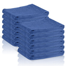 Surgical Towels for Cleaning Huck Towels 12 Pack 100% Cotton Size 15x25 Blue Cleaning Rags for Kitchen Bar Home Windows Industrial Shop Glas