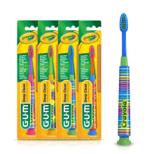 GUM Crayola Deep Clean Kinderzahnbrste, extra weiche Zahnbrste fr Kinder, Su-Countion-Cup-Basis, ab 4 Jahren, 1 Stck (4 Stck)