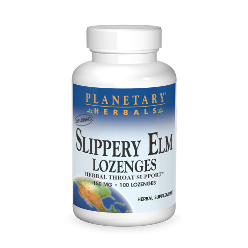 Planetary Herbals Slippery Elm Lozenges, Throat Support, 100 Lozenges