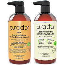 PURA D'OR MD Biotin Shampoo & Conditioner Set (16oz x2) DHT Blokker Haarversteviging