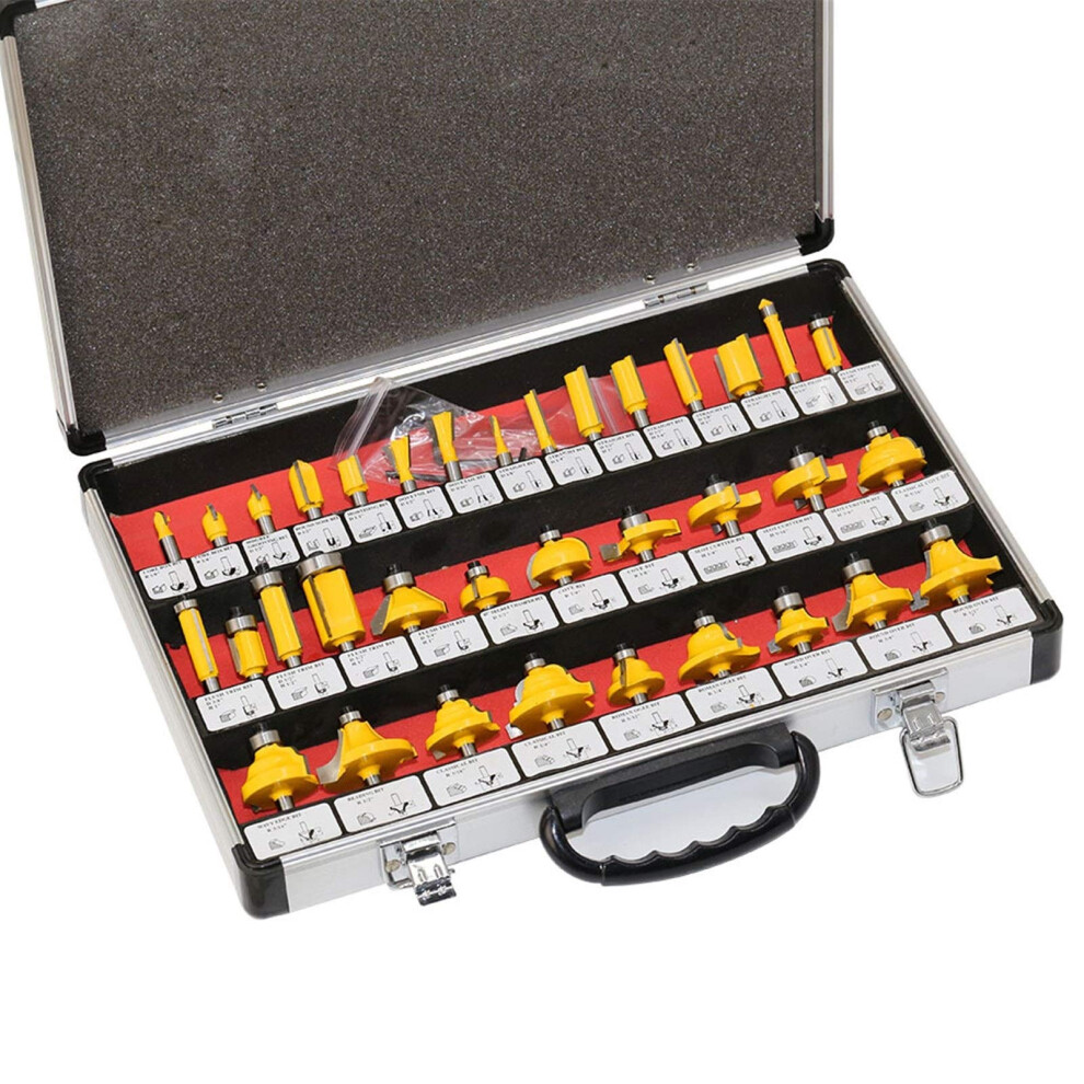 Jinchao-Router Bits, Shank Tungsten Carbide Router Bit Set Wood Woodworking Cutter 940534668508
