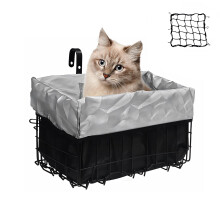 Electric Bike Front Basket with Lined Bag and Net Cover, Ebike Basket on Handlebar Pets Cargo E Bike Accessories Ref:XwE