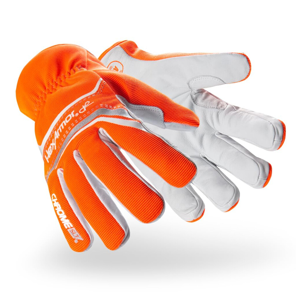 Hexarmor Cut And Puncture Resistant Leather Palm Work Gloves | Chrome Slt ? Series 4075 | Large 810070606787