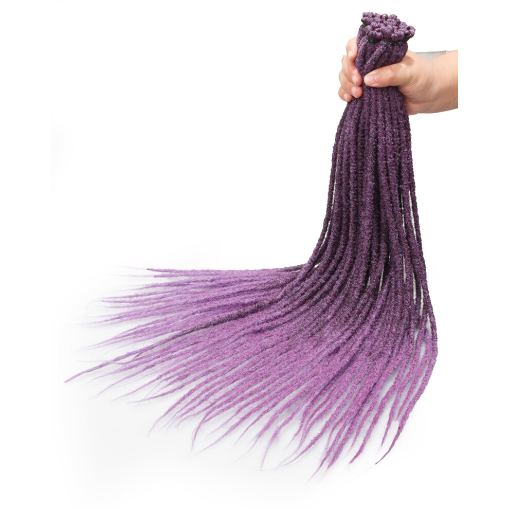 Miss Sula Unisex Purple 24 Inch Dreadlock Extensions 0.6 Cm Width 20 Strands-Ombre Croceht Hair Soft Hippie Se Dreads Synthetic Loc Extensions For Women And Men(2