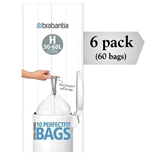 Brabantia Brabantia 6 Rollen 246784 Typ H, Rolle mit 10 Mllbeuteln, passend fr Mlleimer von 4050 l oder 10,613