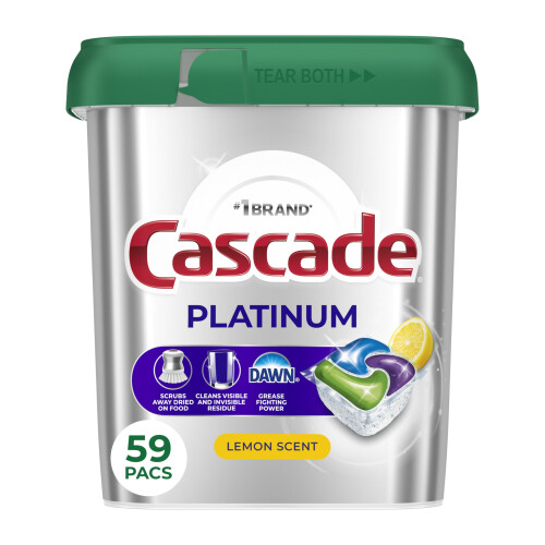 Cascade Platinum Dishwasher Pods Disger Disger Disc de d   tergent C   mon 59 Count