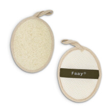 FAAY Soft Loofah Pad for Body Exfoliation - 2 Counts (1 Pack) Shower Luffa Sponge Gentle and Effective Spa Treatment at Home | Prevents Ingrown