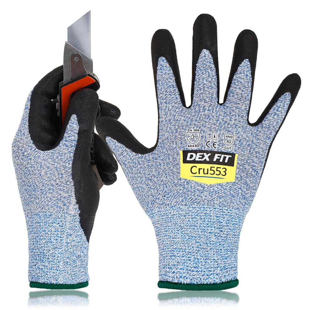 Photos - Safety Equipment DEX FIT Level 5 Cut Resistant Gloves Cru553 3D-Comfort Fit Firm Grip Thin & Lightweight Touch-Screen Compatible Durable Brea