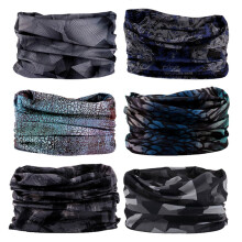 6ks Kouzeln celenka Oblicejov maska ??Elastick tek Venkovn pokrvka hlavy Sportovn la Neck Gaiter UV odolnost na cvicen (6ks ??ed)