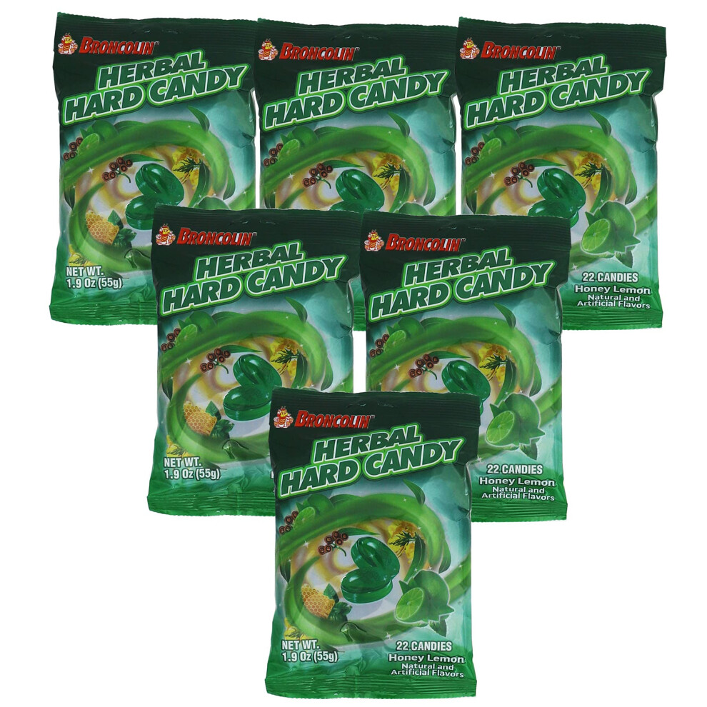 Broncolin Honey And Herbal Extracts Honey Lemon Flavor 6-Pack Of 22 Drops Each 6 Bags