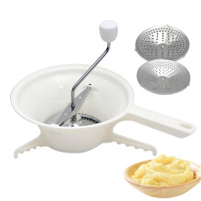 Food Mill Plastic Food Grinders for Canning with 3 Grinding Discs, Rotary for Tomato Sauce