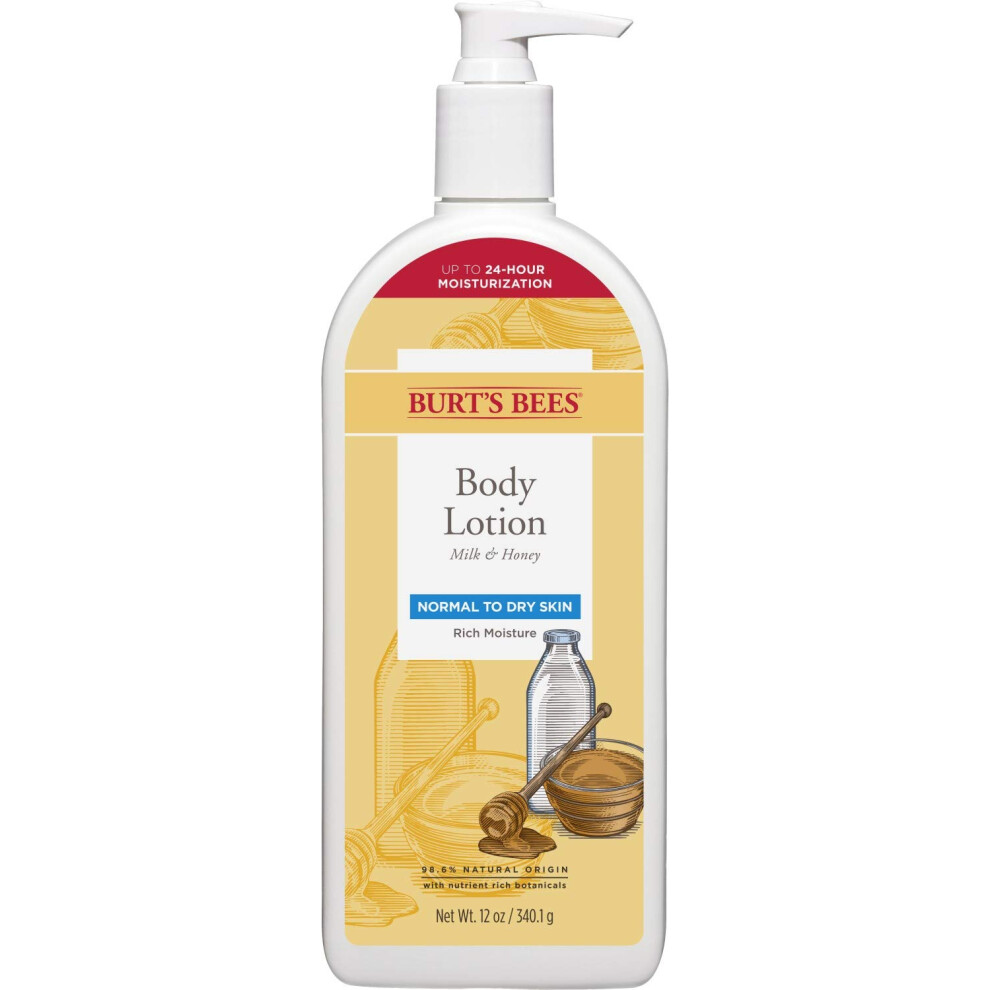 Burt's Bees Body Lotion For Normal To Dry Skin With Milk & Honey 12 Oz (Package May Vary)