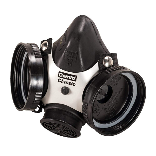 MSA 808071 Comfo Classic Halvmask - Storlek: Medium, Vadderad Stil: SoftFeel Silikon, Återanvändbar Gasmask