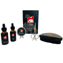 G.B.S Bartpflegeset im Militrstil  Pflegel mit Jojoba-Wachstumsserum mit Biotin und Rizinussamen-Stylingbalsam-Trimmschere