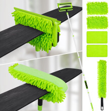 Ceiling Fan Cleaner Duster with 75'' Extension Pole  Flexible Fan Duster for Ceiling Fan Blades  Reusable Cleaning Tool for High Ceiling Fan  Ski